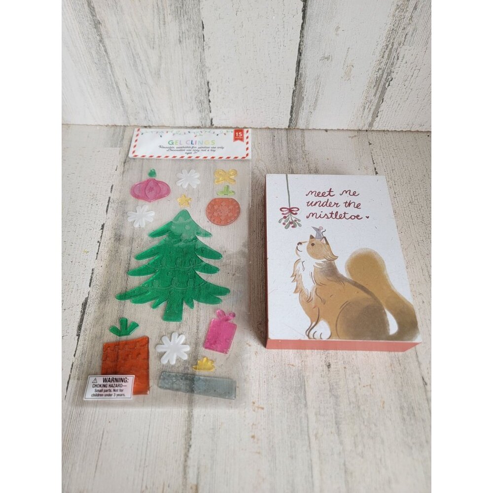 Meet me under mistletoe picture box Xmas tree window‎ cleaning set unique